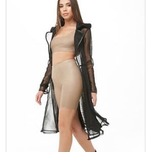 Black Mesh Coat trench coat